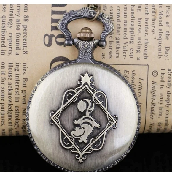 New Alice in wonderland Cheshire cat pocket watch Alice in Wonderland & Cheshire Cat Pocket | Mercari main image 3